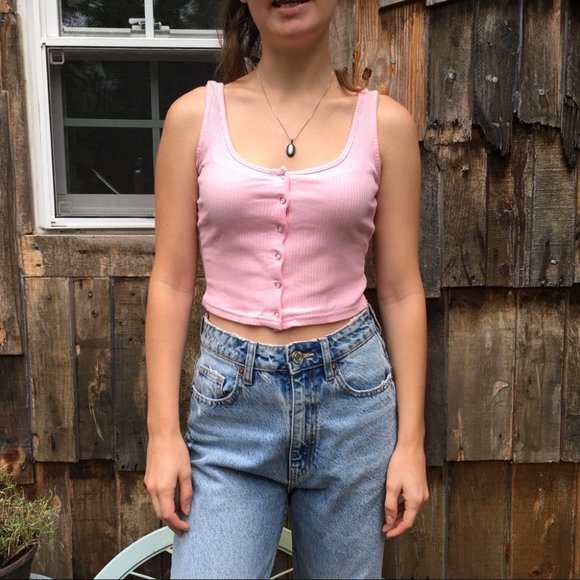 Forever 21 Blush Pink Ribbed Cropped Tank Top - Picture 3 of 6